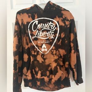 Black & Rust Tie-Dye Pullover Hoodie